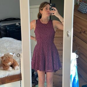 Altar'd State Lace Mini Dress - Plum